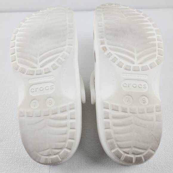Crocs Women's Classic White Perforated Back Strap Slip-On Casual Clogs Size US 9 - Picture 7 of 9